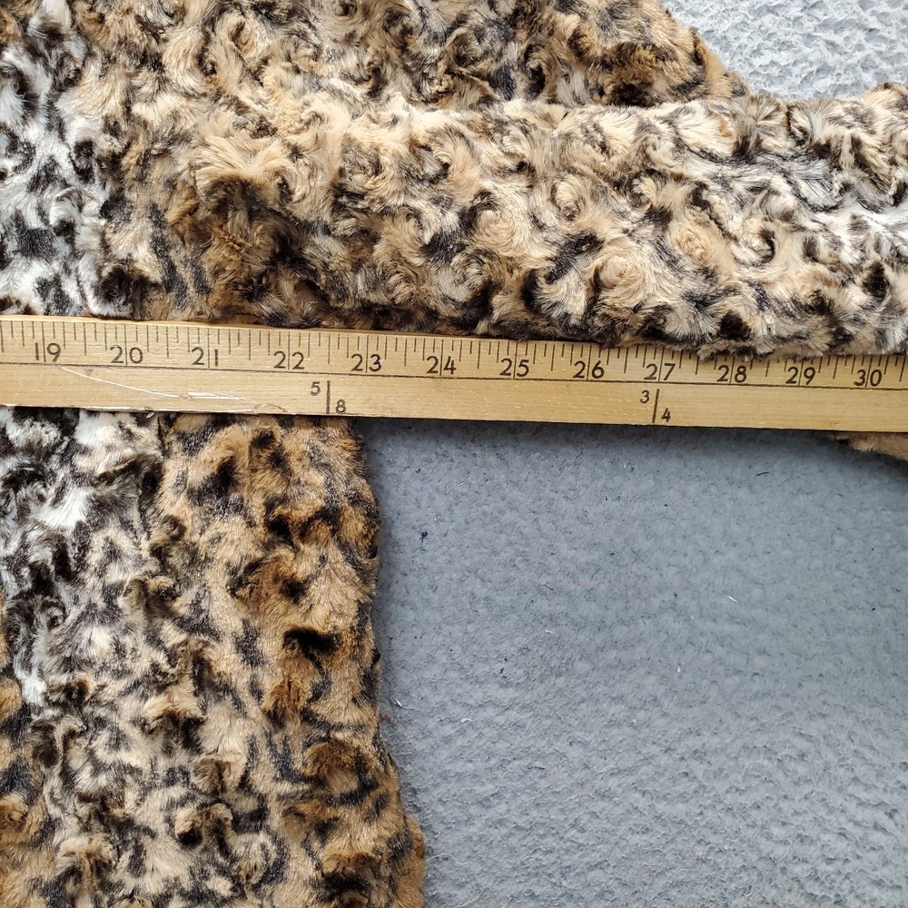 Dennis by Dennis Basso Faux Fur Jacket Womens L Multi Leopard Print Shawl Collar - Picture 4 of 12